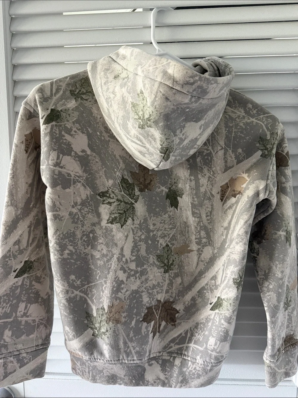 abercrombie kids camo leaf print hoodie in gray, brown, green - Picture 2 of 2